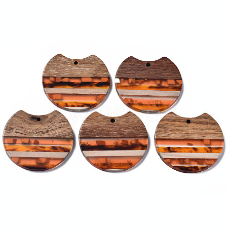 Resin & Walnut Wood Pendants RESI-N025-014A-D01-1