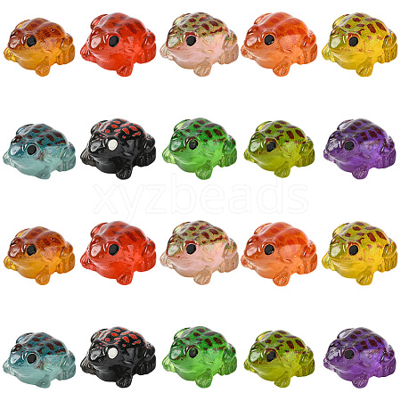 40Pcs 10 Colors Luminous Resin Frog Display Decorations RESI-SP0001-40-1
