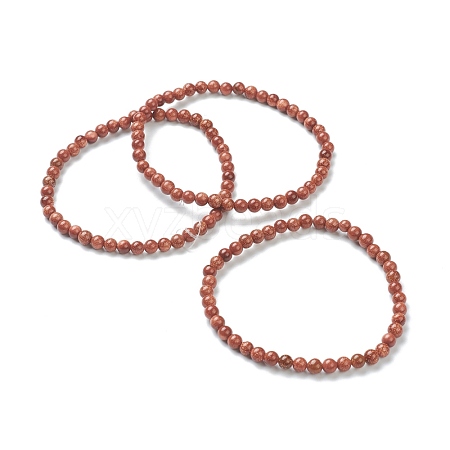 Synthetic Goldstone Beaded Stretch Bracelets BJEW-D446-A-15-1