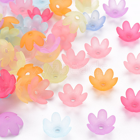 Frosted Acrylic Bead Caps X-MACR-S371-07A-1