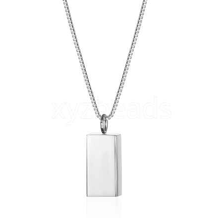 Non-Tarnish Stainless Steel Geometric Cube Pendant Necklaces for Women QQ0405-2-1