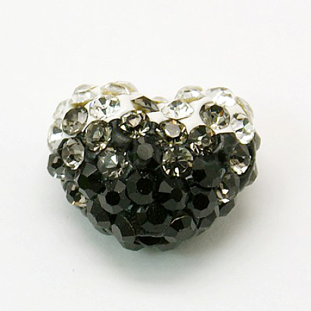 Polymer Clay Rhinestone Beads X-RB-D040-20x16mm-1I-1