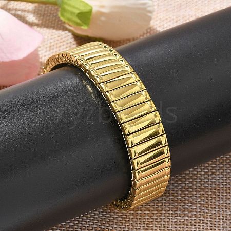 Rectangle 304 Stainless Steel Stretch Bracelets for Women Men BJEW-U021-01G-02-1