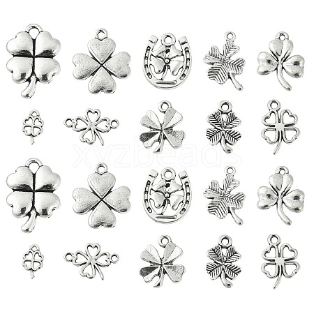 100Pcs 10 Styles Tibetan Style Alloy Pendants TIBEP-CJ0001-51-1