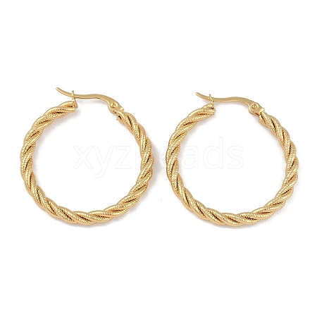 PVD Vacuum Plating 201 Stainless Steel Twist Hoop Earrings EJEW-I309-57B-G-1