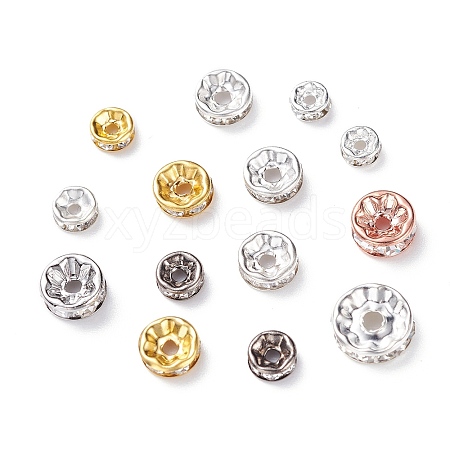 Brass Rhinestone Spacer Beads FIND-XCP0001-64-1