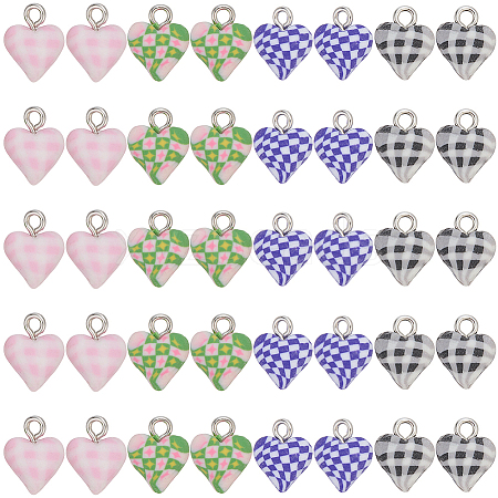 40Pcs 4 Styles Handmade Polymer Clay Charms CLAY-SC0002-91A-1