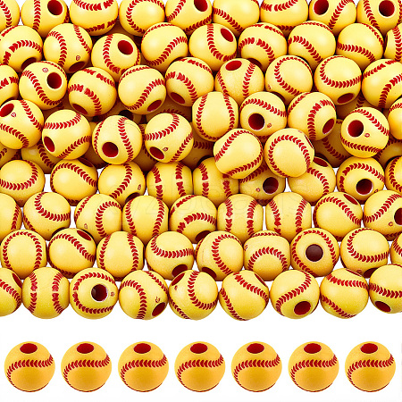 150Pcs Opaque Acrylic Round Beads MACR-PA0001-09A-1