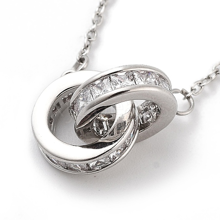 201 Stainless Steel Cable Chain Necklaces NJEW-L124-016P-1