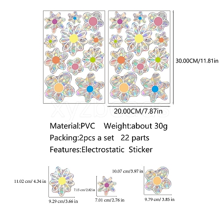 2Pcs Rainbow Prism Electrostatic Window Stickers PW-WGE6689-01-1