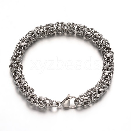 304 Stainless Steel Byzantine Chains Bracelets X-STAS-L149-14-1