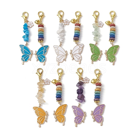 Butterfly Alloy Enamel Pendants Decoraiton HJEW-JM01637-1