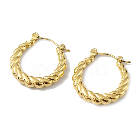 Ion Plating(IP) 304 Stainless Steel Twist Teardrop Hoop Earrings for Women EJEW-I284-10G-1