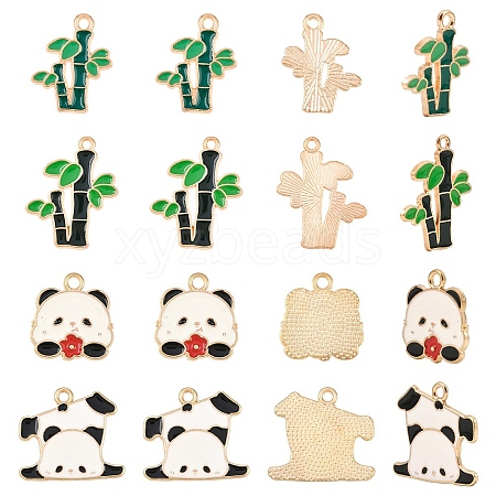 20Pcs 4 Styles Alloy Enamel Pendants ENAM-YW0008-08-1