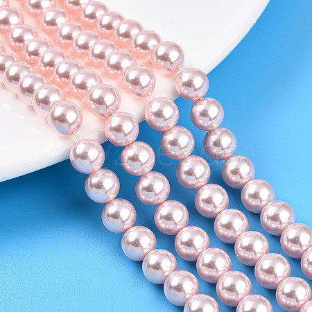 Baking Painted Pearlized Glass Pearl Bead Strands HY-N002-8mm-A10-1