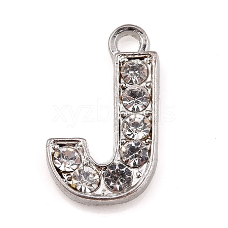 Alloy Rhinestone Letter Charms RB-A052-J01-1