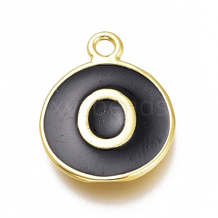Brass Enamel Pendants KK-H103-02O-G-1