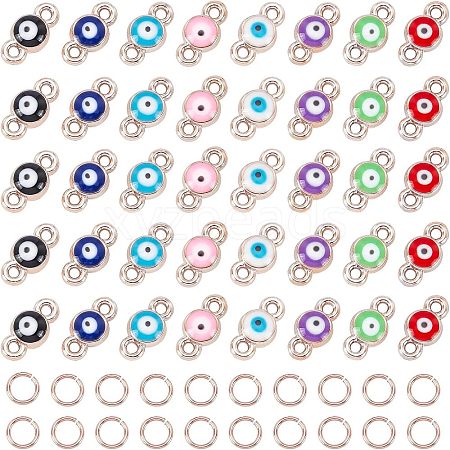  160Pcs 8 Colors CCB Enamel Links Connectors KY-NB0001-28-1