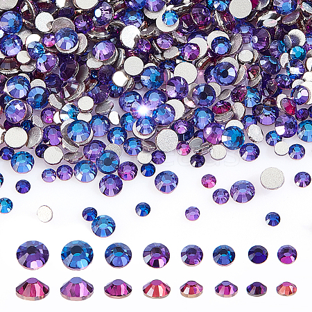 AHADERMAKER 3200Pcs 4 Styls Flat Back Glass Cabochons GLAA-GA0001-64-1