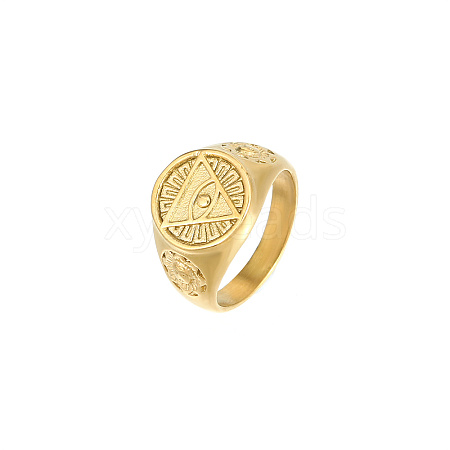 Stainless Steel Gold Plated Ring with Eye HR8975-2-1