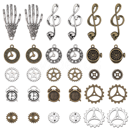 SUNNYCLUE 75Pcs 15 Style Tibetan Style Alloy Pendants Sets TIBEP-SC0002-43-1