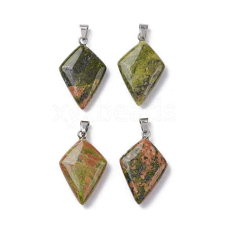 Natural Unakite Pendants G-C110-05B-P-1