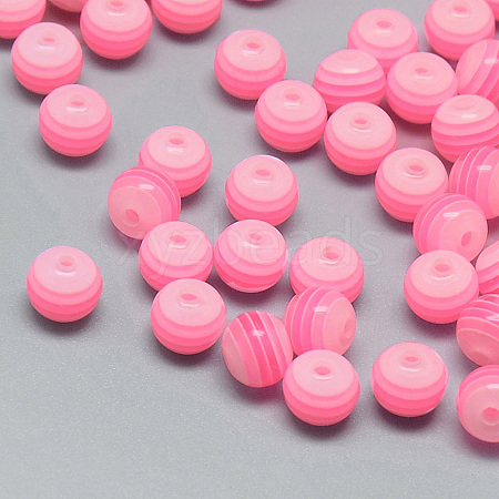 Transparent Stripe Resin Beads X-RESI-S345-8mm-01-1
