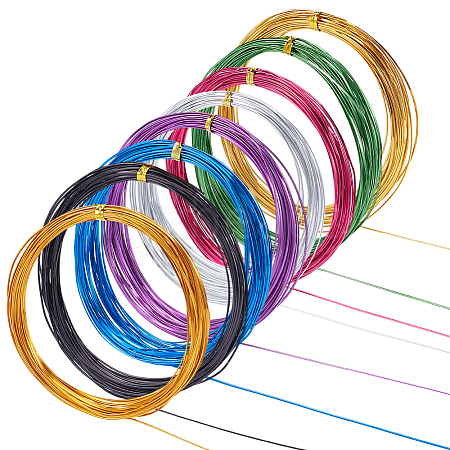 8 Rolls 8 Colors Flat Aluminum Wire AW-BC0003-40-1