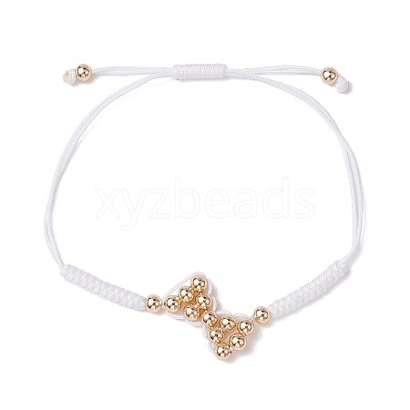 Brass & Nylon Thread Braided Bead Bracelets for Women BJEW-JB10751-01-1