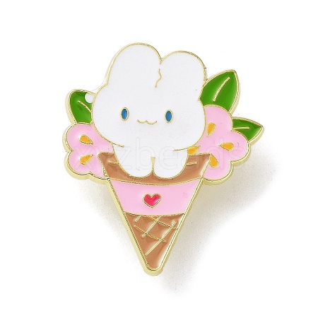 Zinc Alloy Animal Ice Cream Enamel Pin Brooch JEWB-M036-01A-G-1