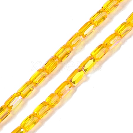 Electroplate Glass Beads Strands GLAA-Q101-02A-AB07-1