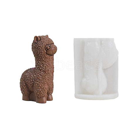 3D Alpaca Figurine DIY Candle Silicone Molds DIY-A047-01-1