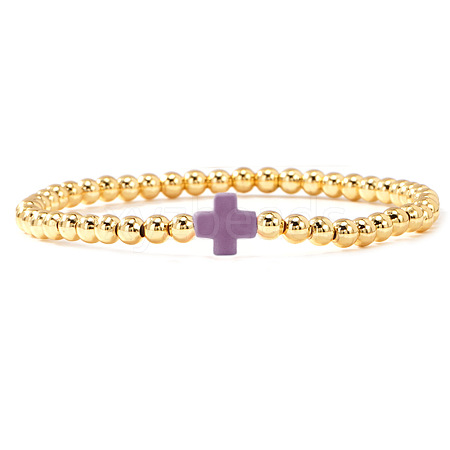 Brass Round Beaded Bracelets for Women SB9067-22-1