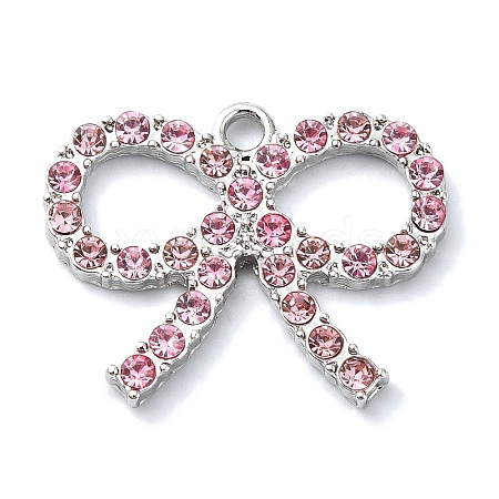 Rack Plating Alloy with Rhinestone Pendants FIND-Z051-03P-01-1