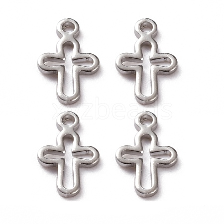 Brass Tiny Cross Charms KK-L205-10P-1