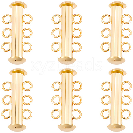 6Pcs Brass Slide Lock Clasps KK-BBC0027-58B-1