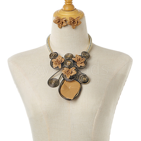 Alloy Aluminum and Acrylic Resin Jewelry Sets FS-WGFFF05-05-1