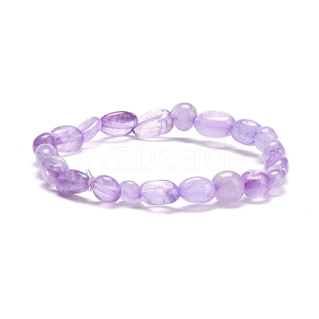 Natural Amethyst Chip Beads Stretch Bracelet BJEW-JB07115-1