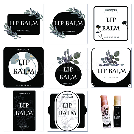 CRASPIRE 80Pcs 8 Style Custom Lip Balm DIY Label Sticker DIY-CP0007-95O-1