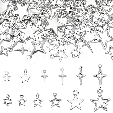 120Pcs 12 Styles Tibetan Style Alloy Pendants TIBE-UN0001-17-1