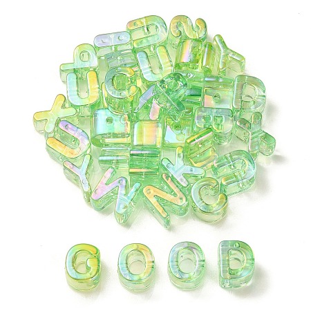 UV Plating Rainbow Iridescent Acrylic Beads OACR-C012-02D-1-1