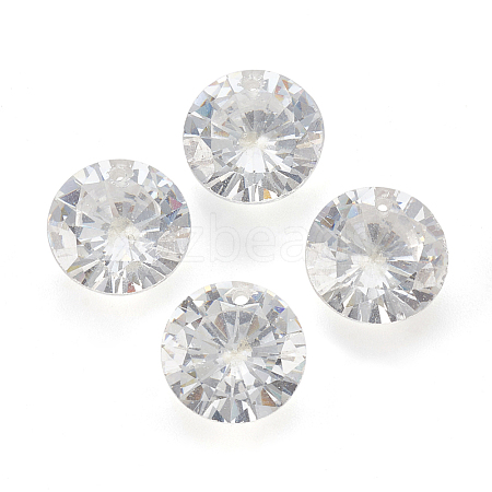 Cubic Zirconia Pointed Back Pendants ZIRC-N037-9mm-01-1