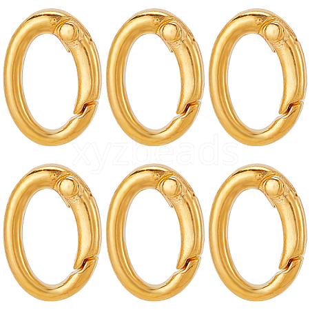 SUNNYCLUE 6Pcs Rack Plating Brass Spring Gate Rings KK-SC0004-76-1