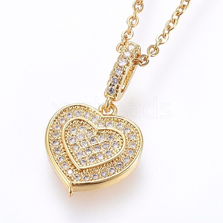 304 Stainless Steel Pendant Necklaces NJEW-H486-24G-1