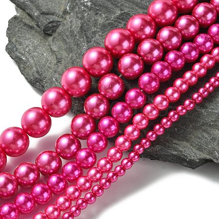 Dyed Glass Pearl Round Beads Strands HY-X0001-03-1