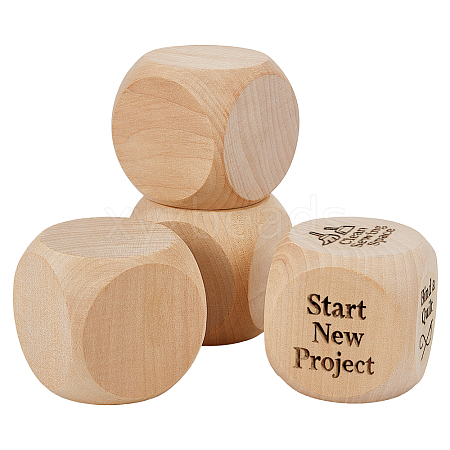 Schima Wood Blank Dice WOOD-WH0124-154C-1
