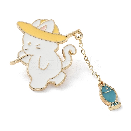 Fishing Cat Enamel Pins JEWB-G029-02A-1