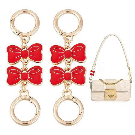 Unicraftale 2Pcs Alloy Enamel Bowknot Link Purse Strap Extenders FIND-UN0003-18A-1