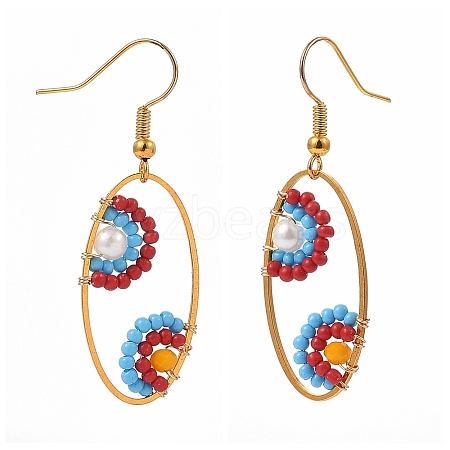 Oval Dangle Earrings EJEW-JE04191-03-1