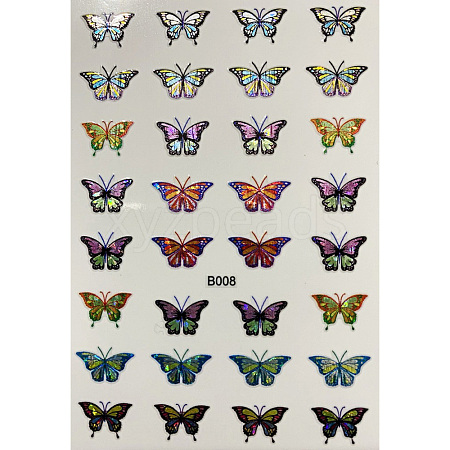 Laser Butterfly Nail Polish Foil Adhesive Decals MRMJ-T078-237H-1